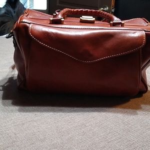 Patricia Nash tan Nieve satchel with shoulder strap.  NWT. Dust cover included